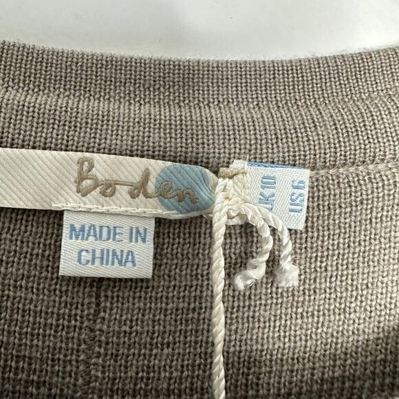 Boden 100% Wool Colorblock Duster Cardigan Coatigan Size 6 Button Topper - Picture 6 of 11